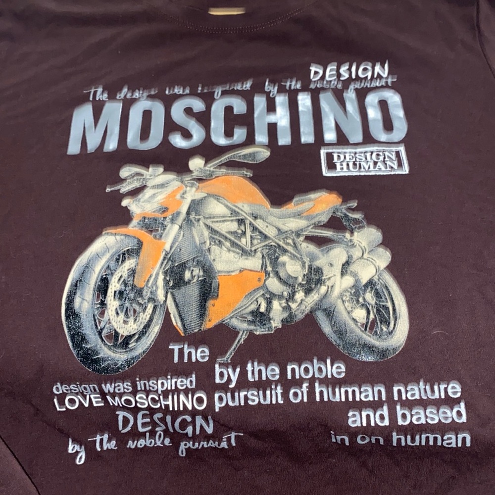Brown shirt with motorcycle design